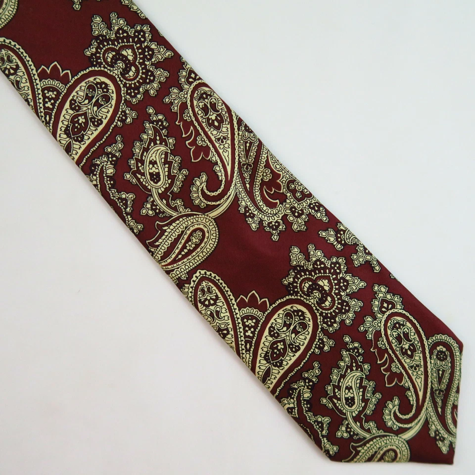 Corbata vintage Liberty of London roja cachemira granate hecha en EE. UU. 56"x3,5" Foto 2 de 4