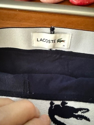Lacoste Men’s Organic Cotton Boxer Briefs~One Pair~Navy Blue & White~Medium - Picture 2 of 2