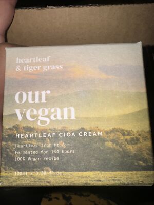 Our Vegan Heartleaf and Tiger Grass Cica Cream 3.38 oz - New and Sealed Box