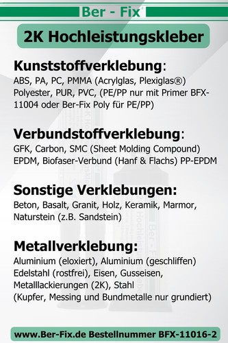 2K Hochleistungskleber 50g - Kunststoff- und Metallkleber 6 Spitzen für Pistole - Bild 17 von 18