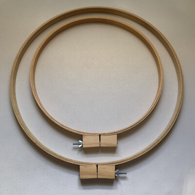 DARICE Wood Quilt Round Hoop 18  & 14'' Craft Embroidery 3980 3979 Needle Point