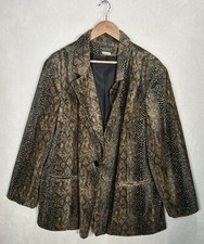 Vintage Harve Benard Women s Animal Print Leopard Brown Black Coat 24 W 80s 90s