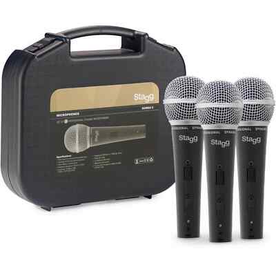 3er Pack Stagg SDM50 dynamische Hand-Gesangsmikrofone + 5 m XLR-Kabel
