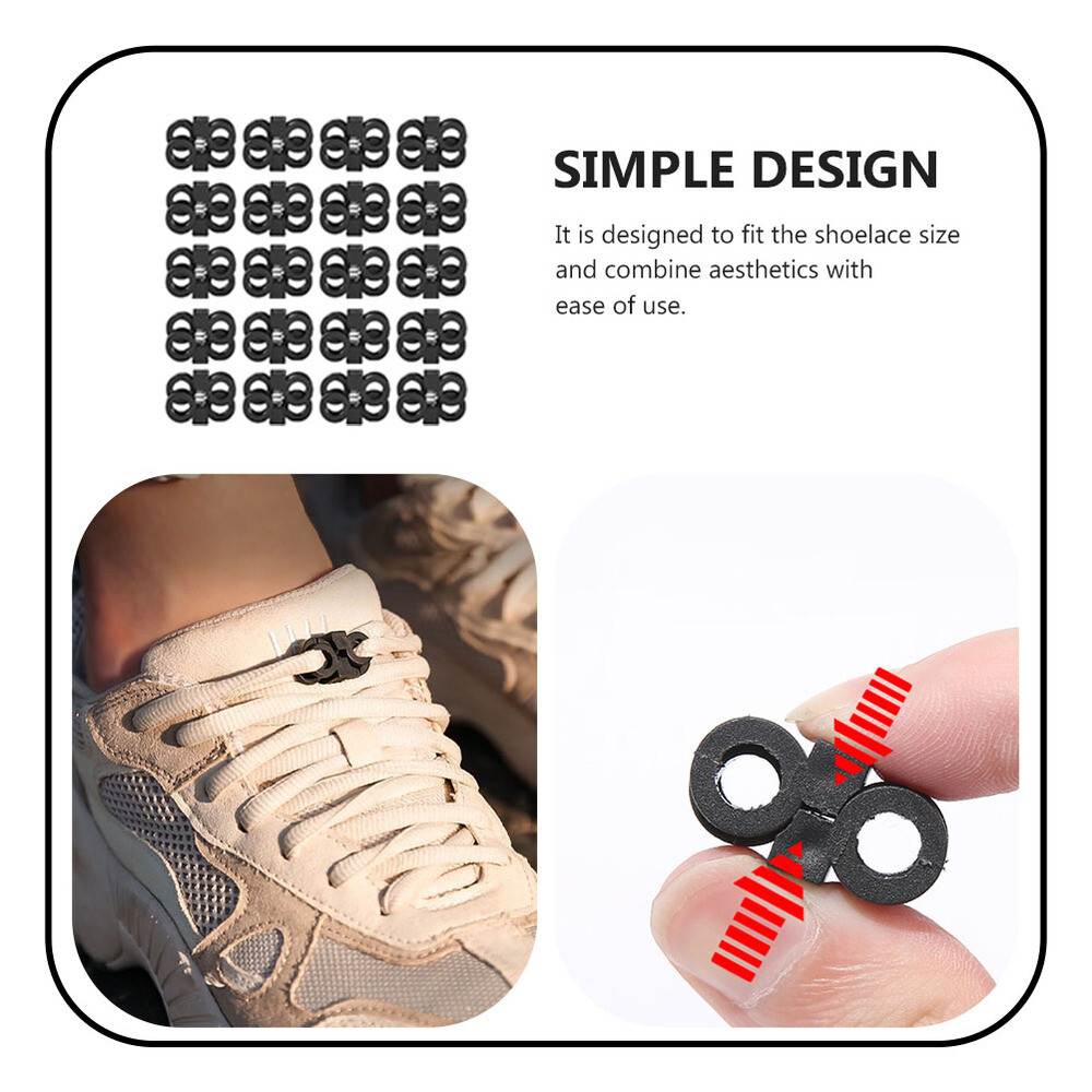 20 Pcs stretchy laces Sneaker Laces Clasps Shoelace Connectors eBay