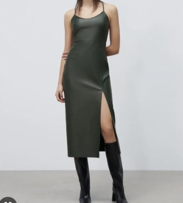 zara green dress with feathers Zara Modest Maxi in Hunter Medium