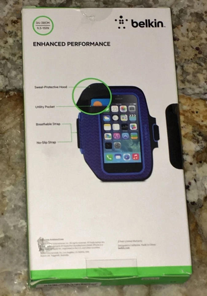 BELKIN Sport Fit Plus Arm Band iPhone 6 Blue Device Carrier Run Training NIB O/S - Image 2 of 3