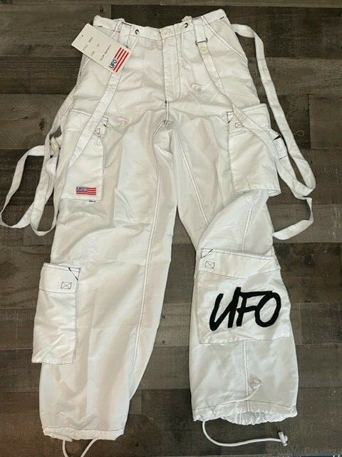 NWT Vintage 90s UFO Spell Out Parachute Rave Cargo Pants NWT Vintage 90s UFO Spell Out Parachute Rave Cargo Pants