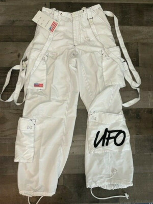 パンツ 90s UFO parachute design PT cargo pants NWT Vintage 90s UFO Spell Out Parachute Rave Cargo Pants Size XS