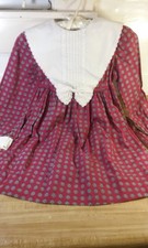 Vintage Bonnie Jean Girl's Dress White Bib Collar Size 6X USA