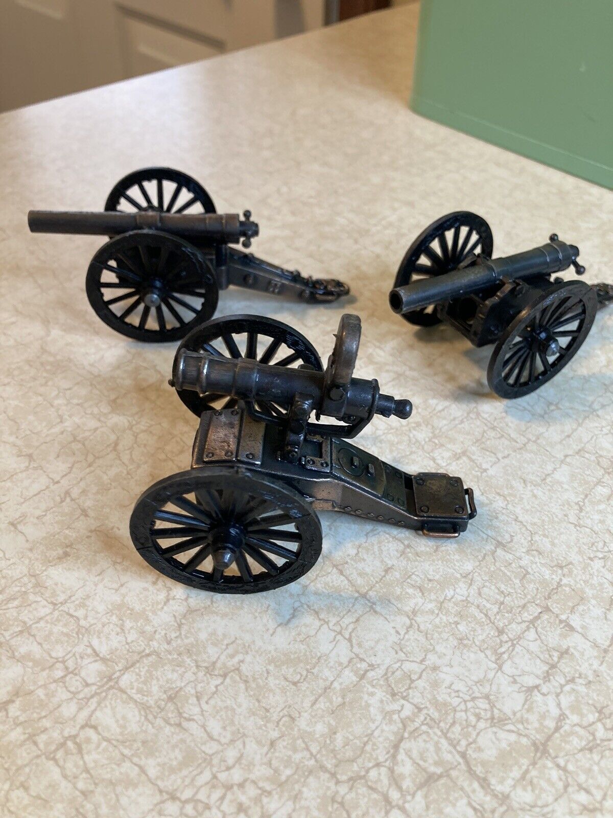 Military Canons Collectible Small Scale Lot of 3 Canons, Unique