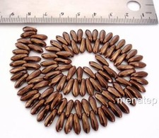 25 5 x 16 mm Czech Glass Dagger Beads: Dark Bronze
