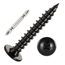  8 x 2" Black Truss Head Wood Screws Phillips Drive Fast Self Tapping Screws ...