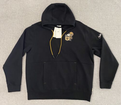 Nike New Orleans Saints Mens XL Throwback Layered Logo Statement Hoodie New