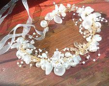 BRIDE HEADBAND AND PEARL RHINESTONE FLORAL HEADBAND NWT