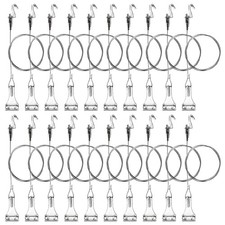 Okllen 20 Pack Picture Rail Hooks and Wire, Picture Rail Hanging System, 3ft
