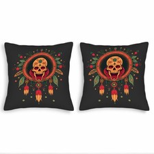 Set of 2 Decorative Throw Pillow Covers 18x18in with Vibrant Floral Design