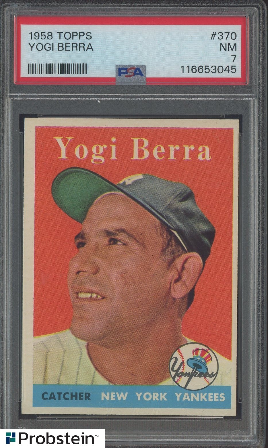 1958 Topps #370 Yogi Berra New York Yankees HOF PSA 7 NM