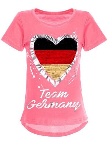 Euro 24 fan T shirt shirts Germany sequins football kids girl 22512 - Picture 3 of 19