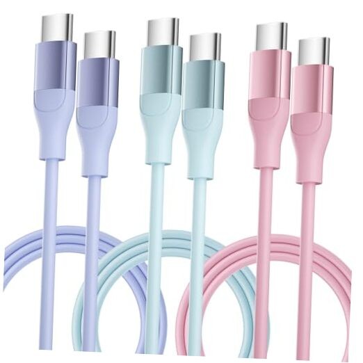 60W USB C to USB C Fast Charging Cable 3-Pack with PD 3A Support-image