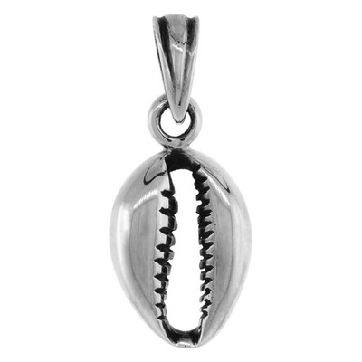 925 Sterling Silver Sea Snail Shell Pendant Oxidized 5/8 (16mm) Inch Tall