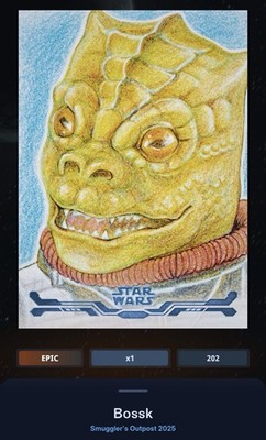 Bossk Stellar Art Blue 250cc Epic Topps Star Wars Card Trader Smuggler s Outpost
