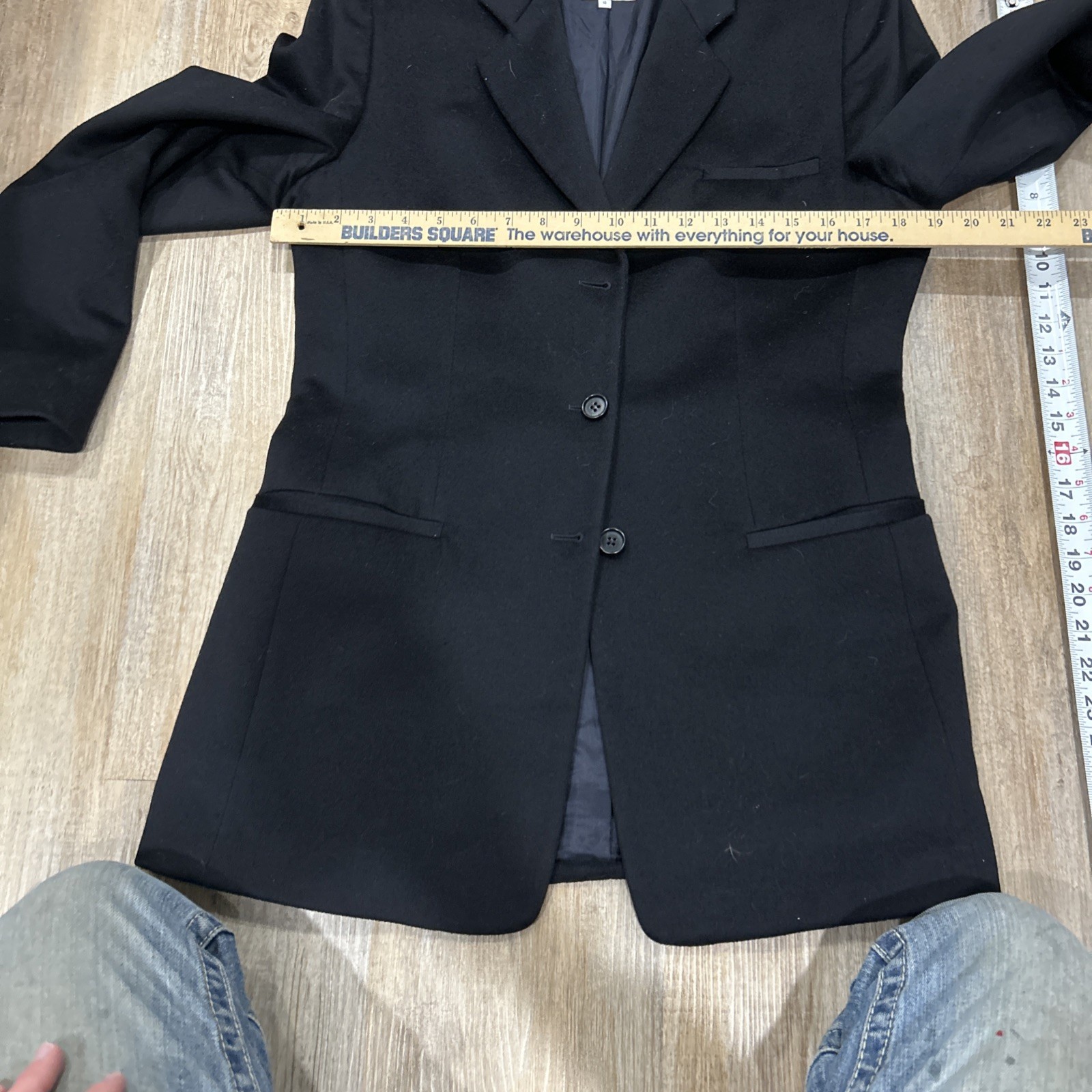 Armani Collezioni Blazer Womens Black Wool Mohair Single Breasted Jacket Size 10