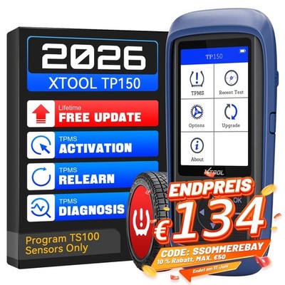 2026 XTOOL TP150 Wireless WiFi Auto Reifendruck TPMS Programmierung Diagnosetool