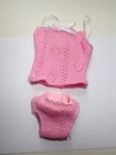 Cute Vintage Barbie Doll Sized Pink Knit 2 Pc Outfit