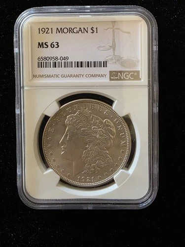 NGC MS-63 1921 Morgan Silver Dollar Uncirculated