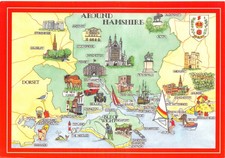 MAP  POSTCARD HAMSHIRE  CONTINENTAL SIZE GOOD PLUS VERY GOOD