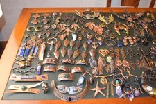 Lotto gioielli in rame elettroformati collane anelli orecchini ciondoli pendenti