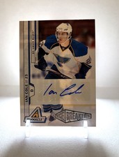 Ian Cole 2010-11 Pinnacle Ice Breakers 130/299 Rookie Autograph 254 RC Auto card. rookie card picture