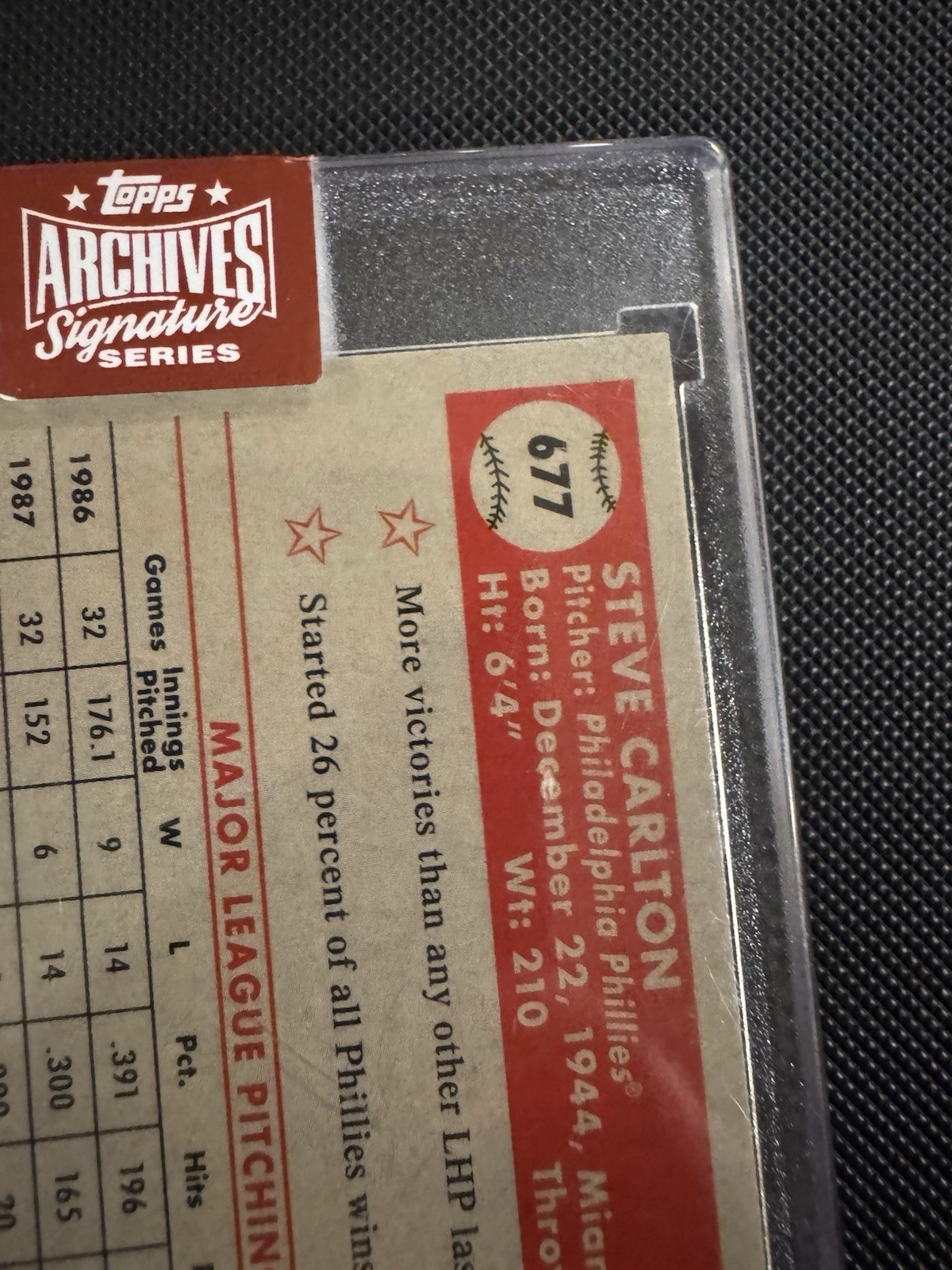 Steve Carlton 1/1 On-Card Auto Topps Archives Signature Series Phillies HOF view 12