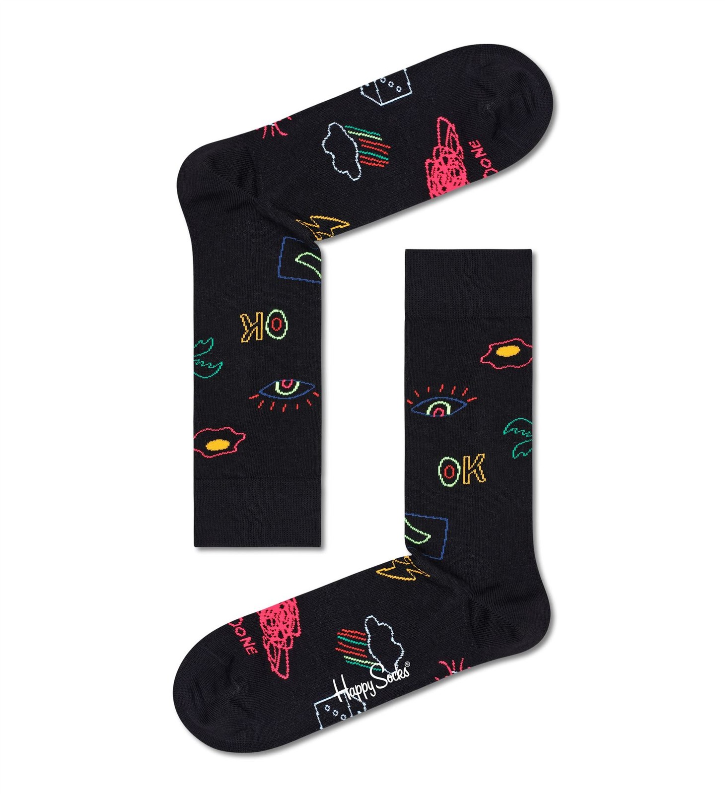 Happy Socks Crew Socks UK 7-11 Good Times 9300