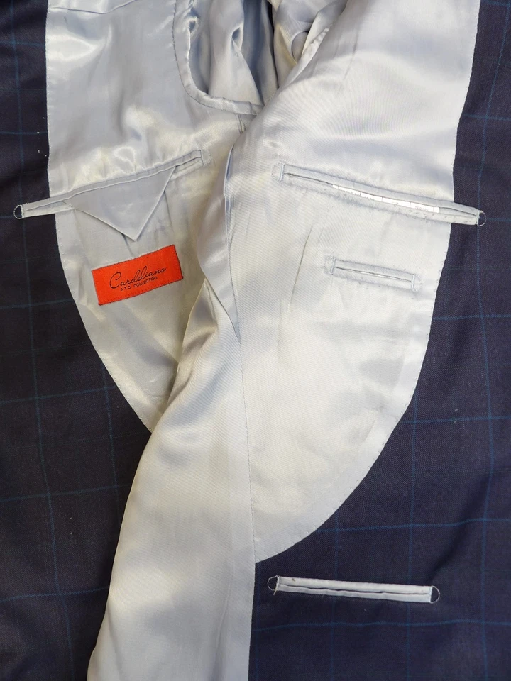 Cardilians Mens Suit 40s 34 X 28.5 Dark Navy Blue Window Payne Wool NWOT  T-#120 - Image 4 of 4