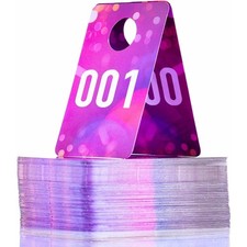 Live Plastic Number Tags 1-100 Pink Spots Hanger Cards for Clothes Reusable