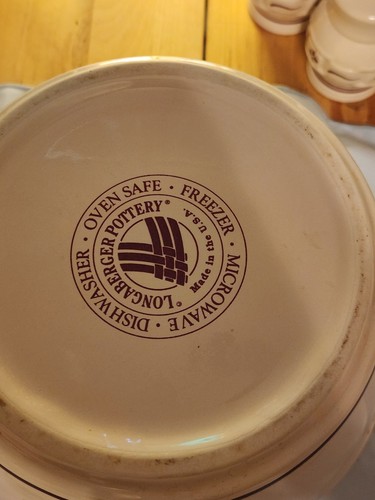 Longaberger Woven Traditions Pottery Ivory Cookie Jar/Bean Pot - Picture 3 of 3