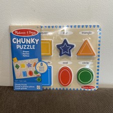 Melissa and Doug Shapes Wooden Chunky Puzzle 8 Pieces Kids Fun Learning Toy NEW