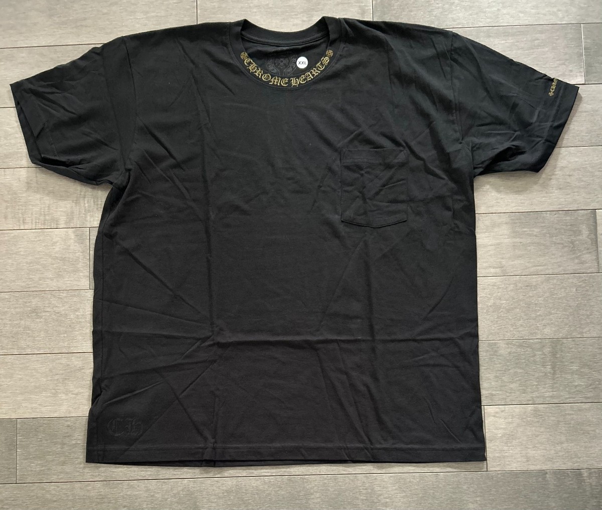 クロムハーツ　ChromeHearts Neck Logo Pocket Tee Chrome Hearts Neck Logo Pocket Tee Black/Army Green Size 2XL NEW