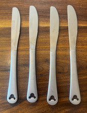 Disney Pierced MICKEY MOUSE Stainless Frosted Handle Silverware Knives Set of 4
