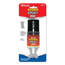BAZIC 0.2 oz (5.6g) Quick Setting Epoxy Glue w/ Syringe Applicator, pack of 24