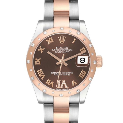Rolex Datejust 31 Midsize Steel Rose Gold Diamond Ladies Watch 178341