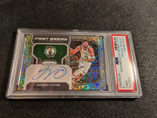 2022 Prizm Jayson Tatum Fast Break Autographs PSA 9