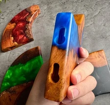 Custom Live Edge Wood and Resin Wall Hooks | Unique Modern Coat Hanger