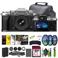 Fujifilm X-T5 Mirrorless Camera With XF 16-50mm f/2.8-4.8 Lens Kit Bundle Silver