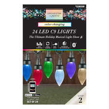 Gemmy Orchestra of Lights Color Changing 24 LED C9 Bulbs Musical Light Show New