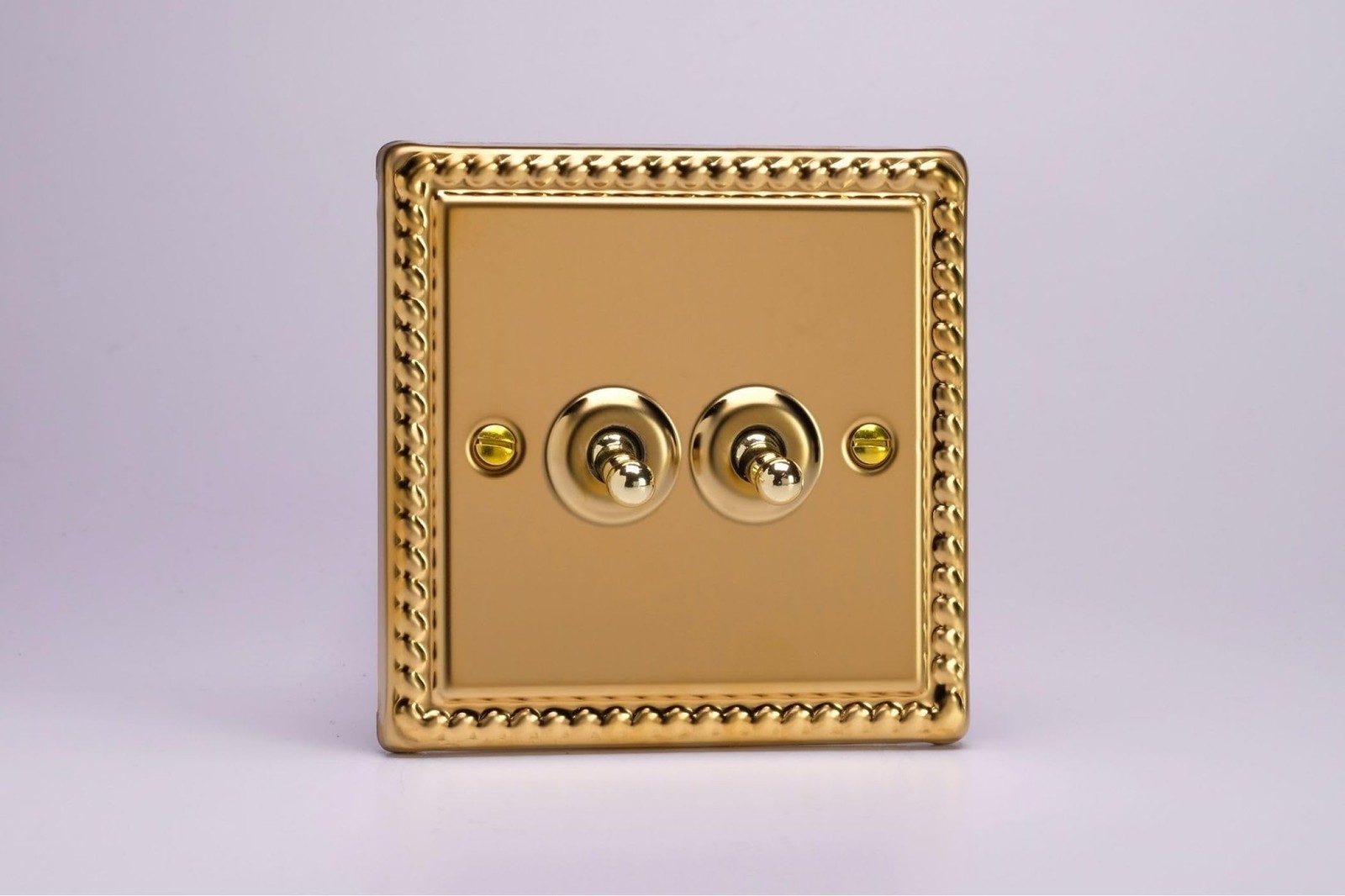 Varilight 2-Gang 10A Intermediate Toggle Switch - Polished Brass