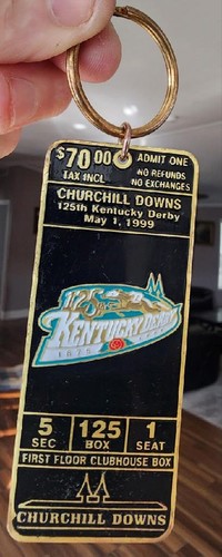 KENTUCKY DERBY 125 CHURCHILL DOWNS LOUISVILLE KY. ADMISSION KEYCHAIN MAY 1 1999