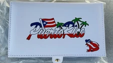 Puerto Rico Jumbo Domino Double Six Leather White Case
