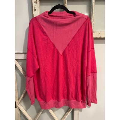 White Borch size XL pink fleece pullover top